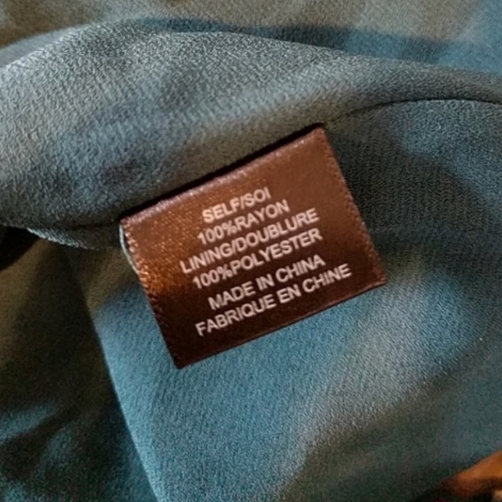 NWT {WAYF} Teal Floral Bell Sleeve Boho Dress - S - Picture 6 of 6